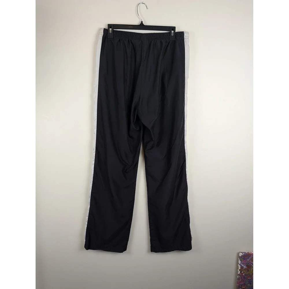 Nike Mens Track‎ Pants Black White Side Stripe Athletic Training Large CA05553